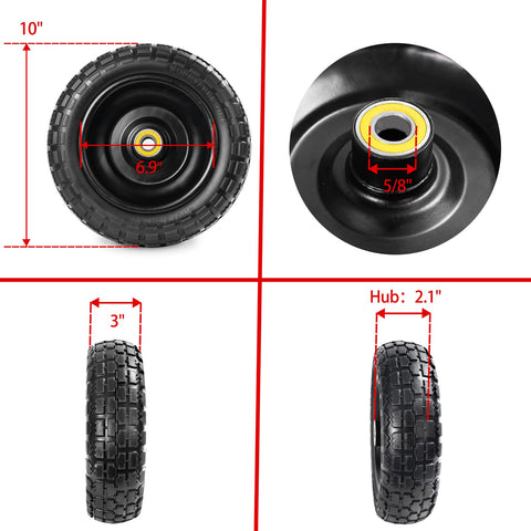 LTNICER flat-free solid tire assembly reduces downtime on job sites.