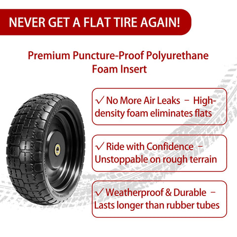 LTNICER four-pack flat-free tires save downtime and maintenance.
