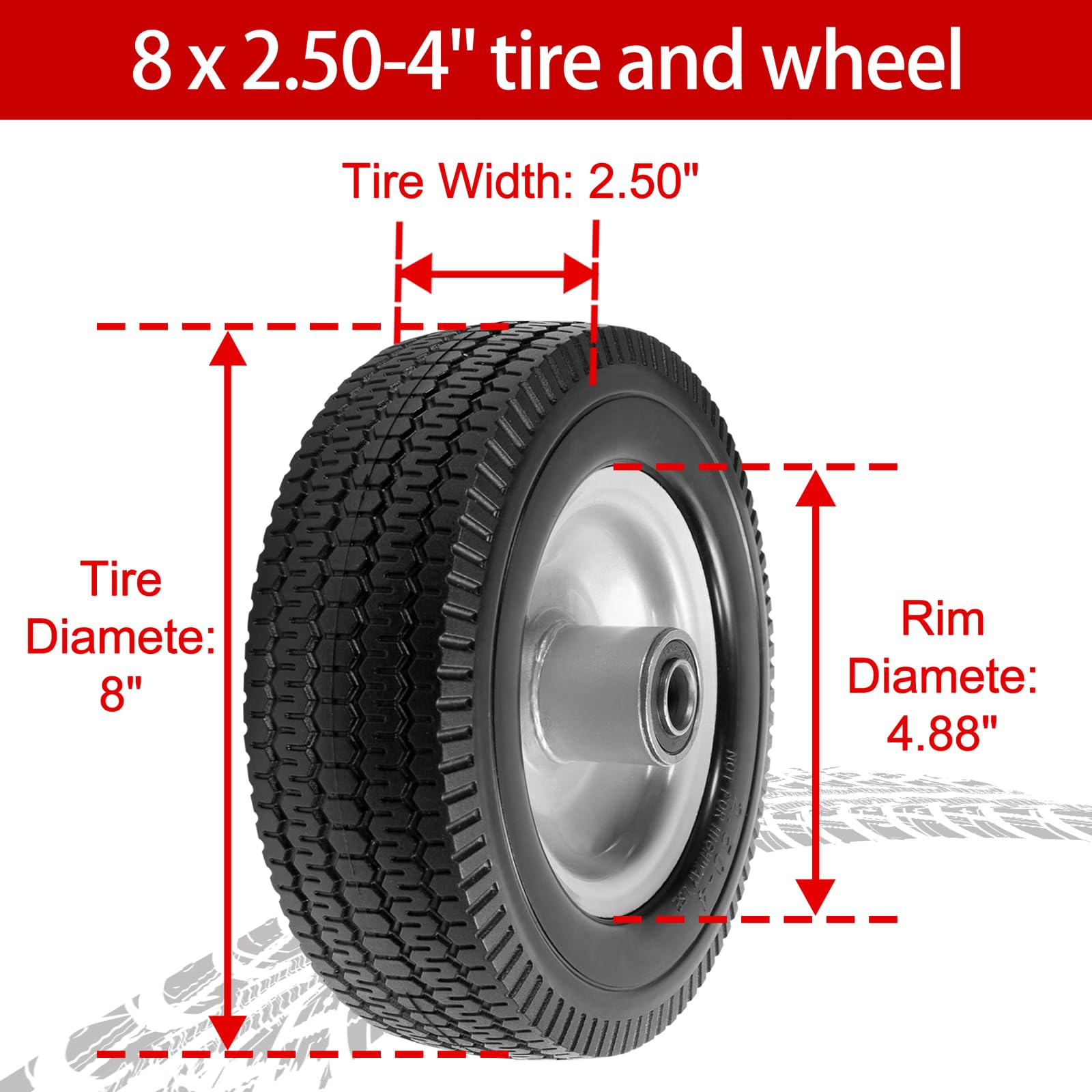 LTNICER flat-free wheel 2-pack ensures maintenance-free rolling for heavy-duty setups