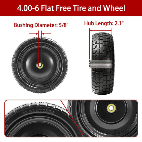 LTNICER solid tire wheel for wheelbarrows delivering stable support.