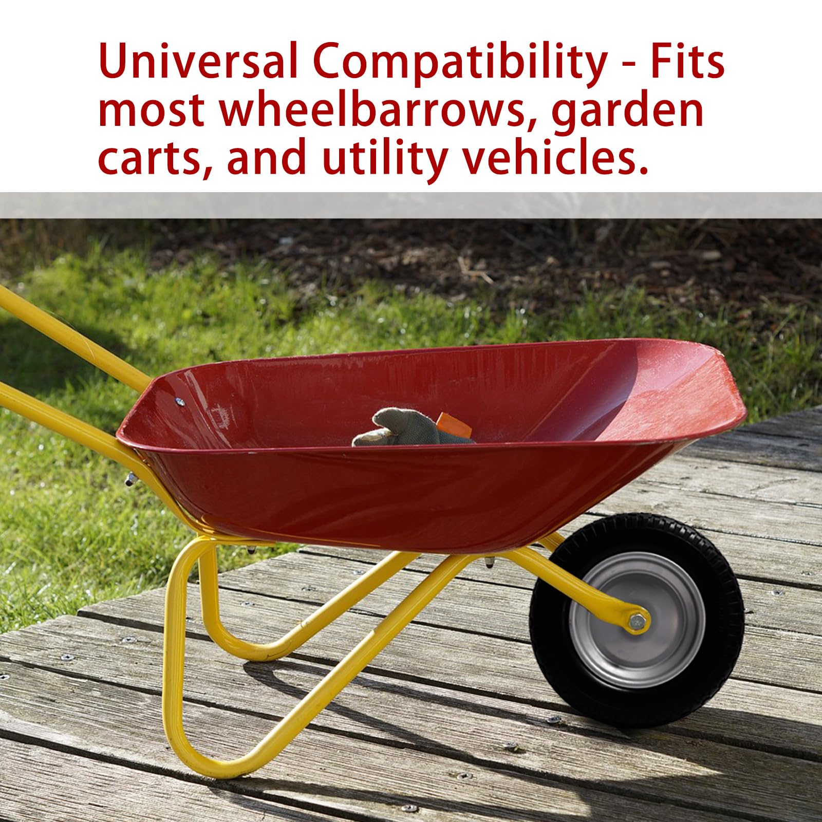 LTNICER wheelbarrow compatibility image shows simple cart integration.