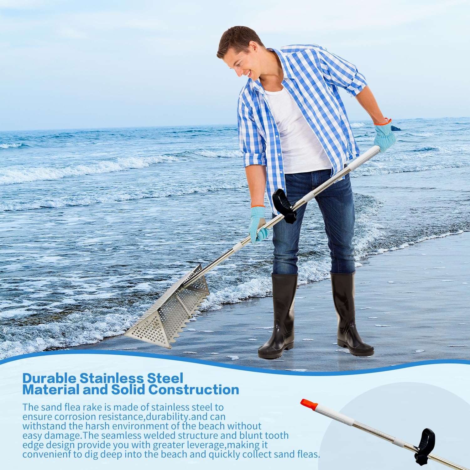 LTSEAME Sand Flea Rake versatile uses for shells, teeth, coops, and treasure hunts