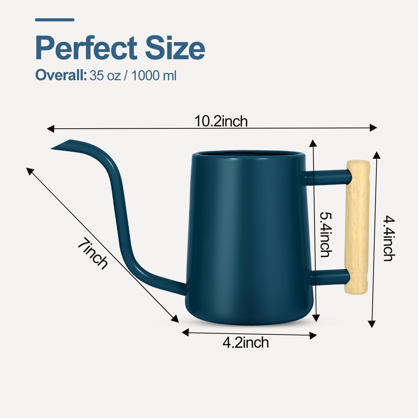 LTSUMI 1000ml capacity for longer watering between refills