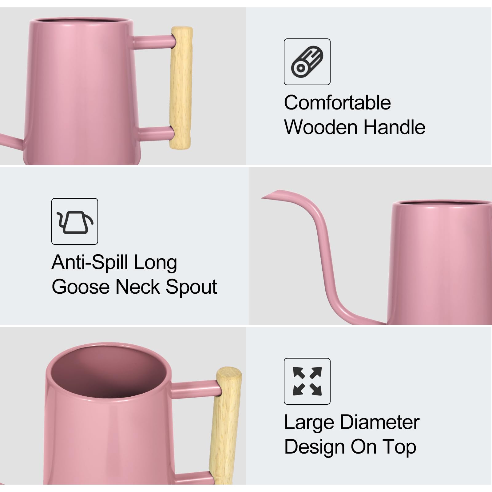 LTSUMI decorative pink watering can brighten shelves during watering