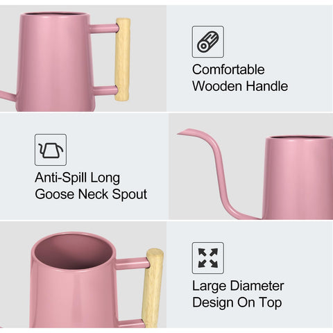 LTSUMI decorative pink watering can brighten shelves during watering