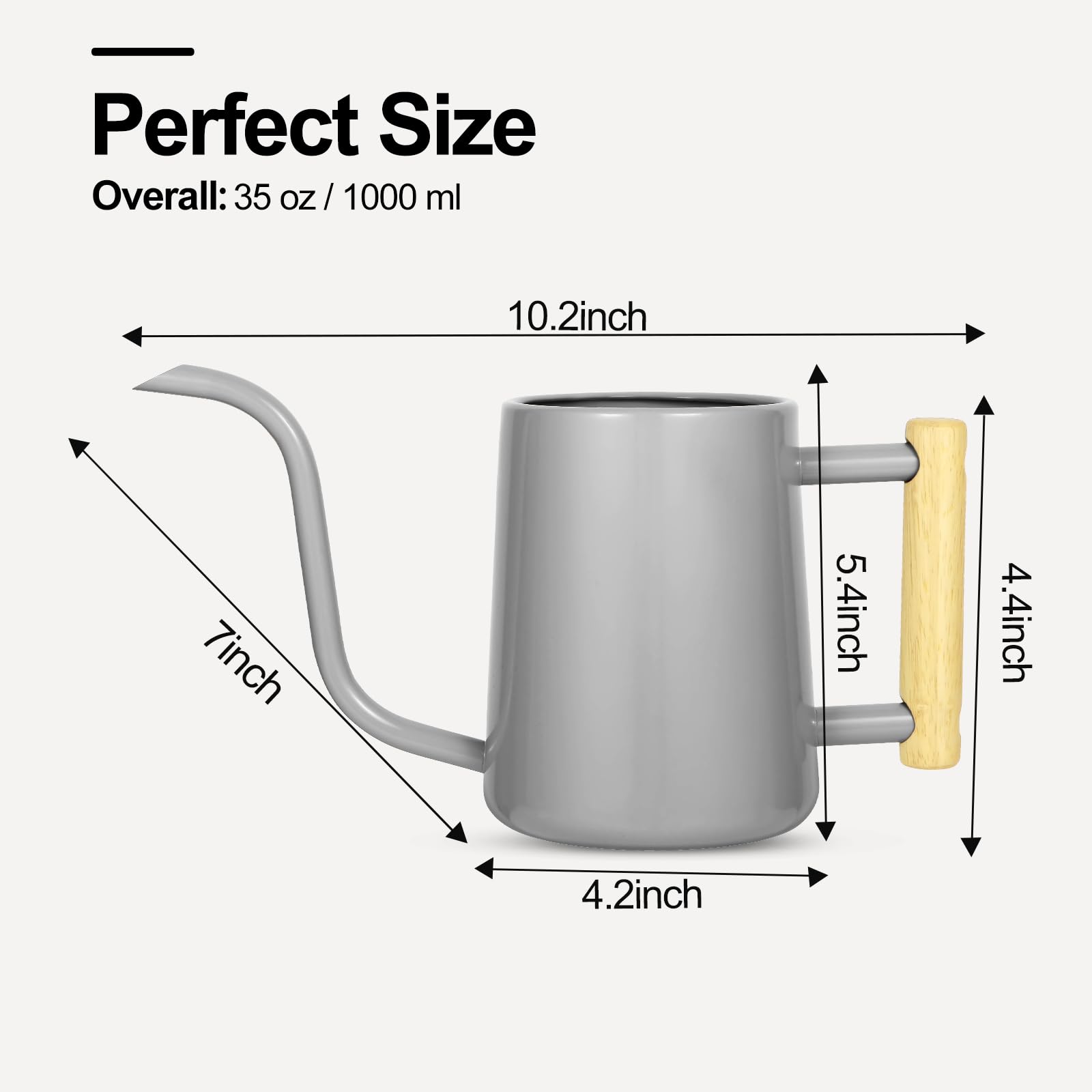 LTSUMI decorative metal watering can design suited for shelves and displays.