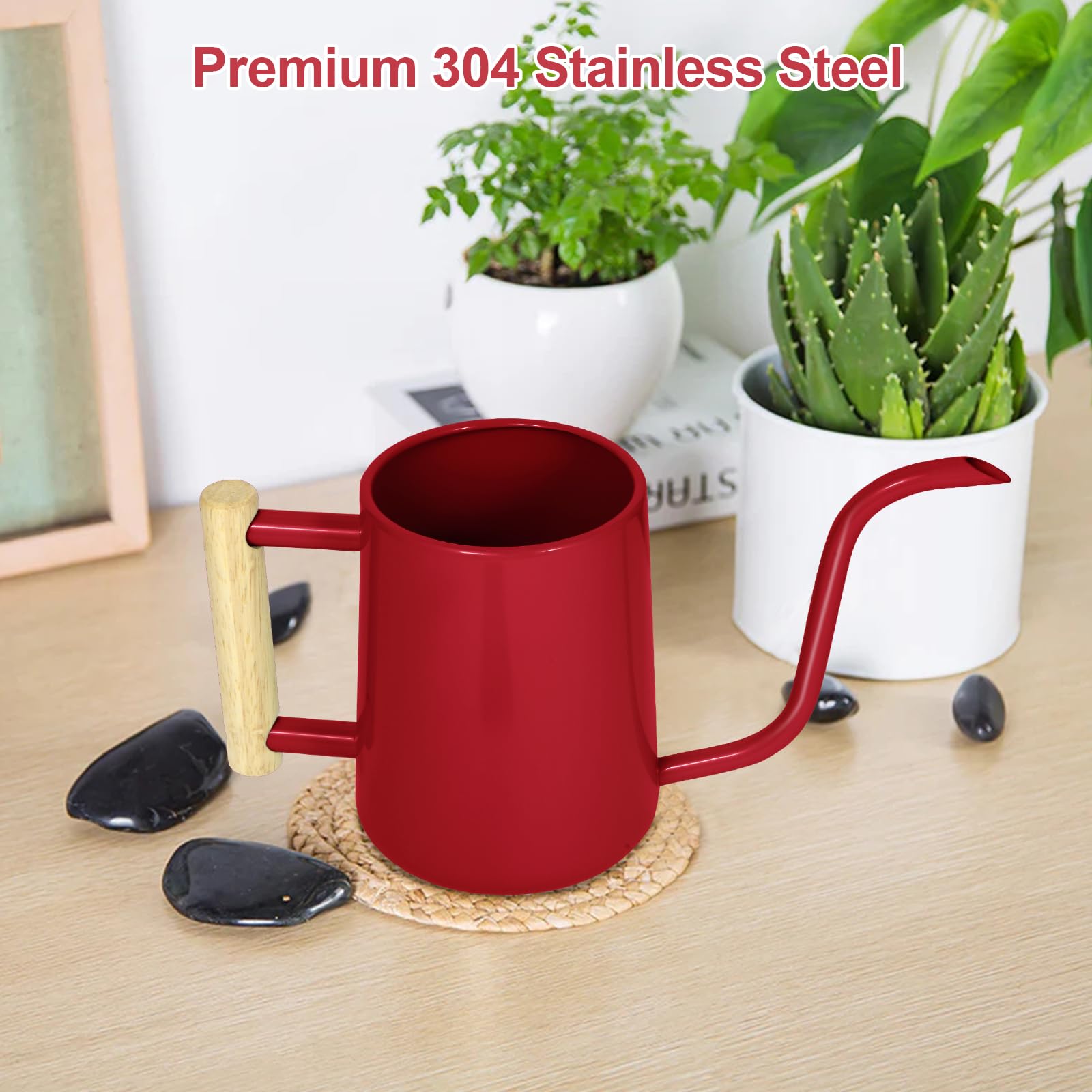 LTSUMI Red Watering Can for indoor and outdoor plant care