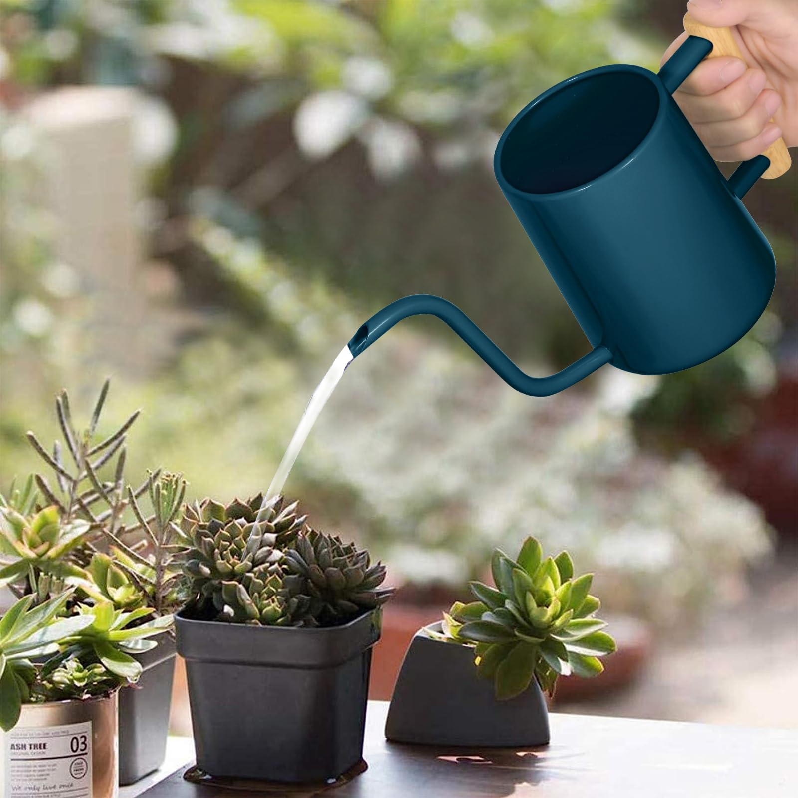 LTSUMI watering can long spout design for reaching tight pots