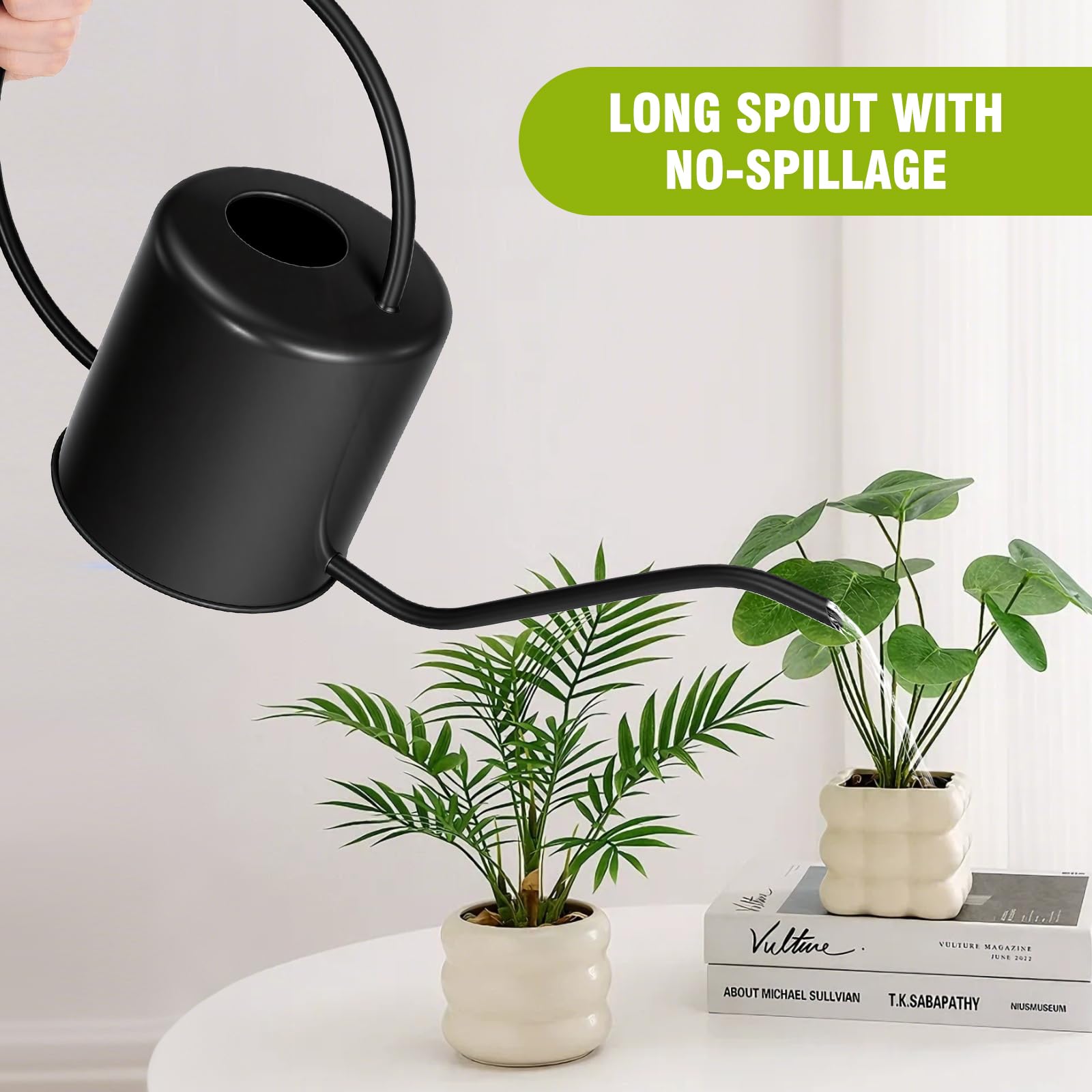 LTSUMI silicone nozzle included offers gentle watering for seedlings