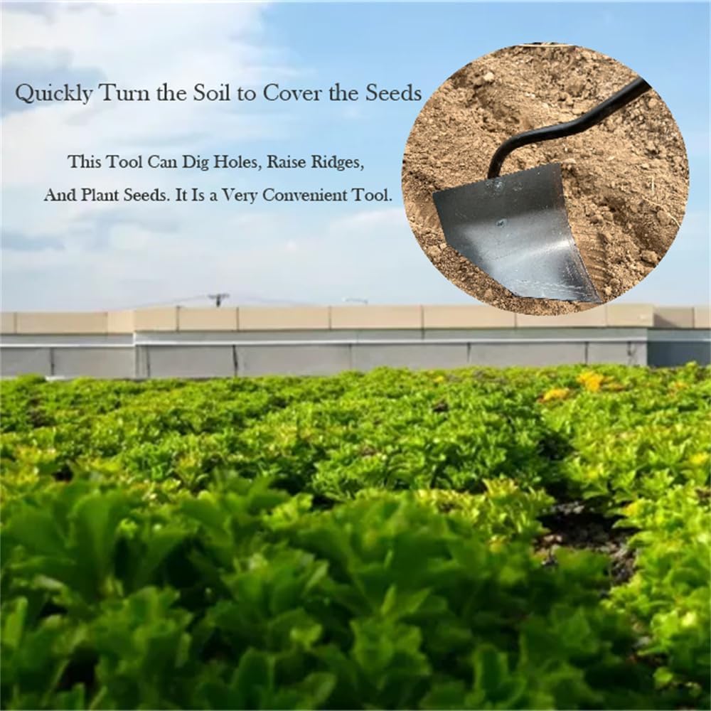 Lu7enWig triangle hoe digging action ideal for soil loosening.