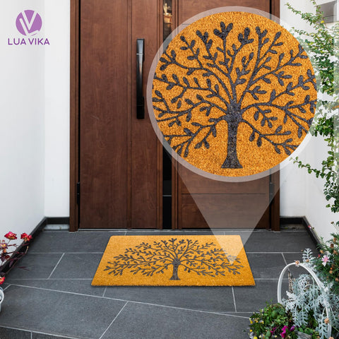 LUA VIKA 16-by-27.5 inch coir doormat is sturdy and durable.