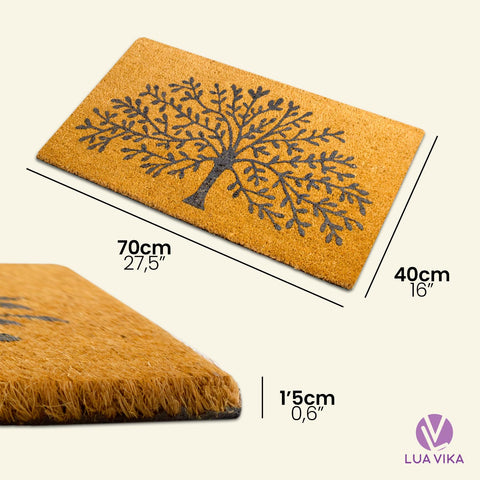 LUA VIKA Tree of Life mat placed at door enhances curb appeal.