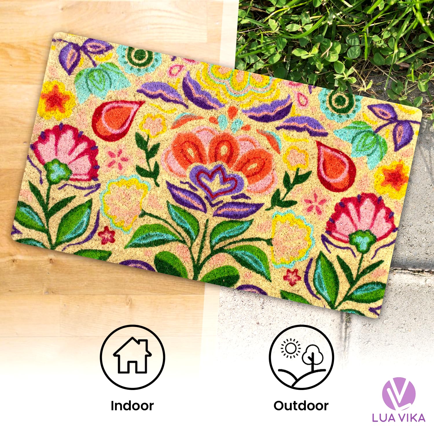 Lua Vika mat is easy to shake out and brush clean after use.