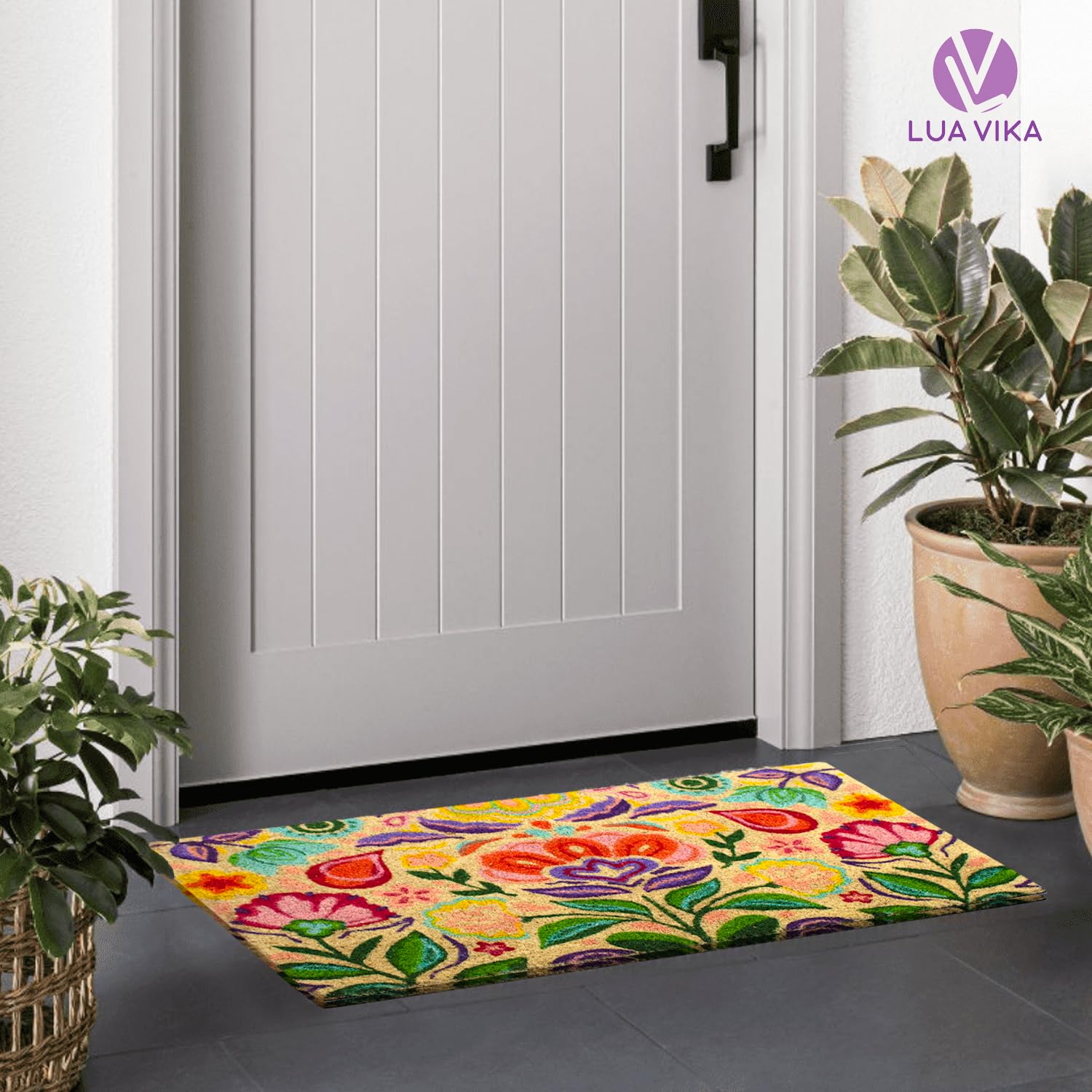 Lua Vika door mat fits entryways with a 16x27.5 inch size.
