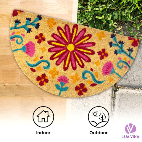 Lua VIKA coir doormat sized 16 by 27.5 inches fits entryways.