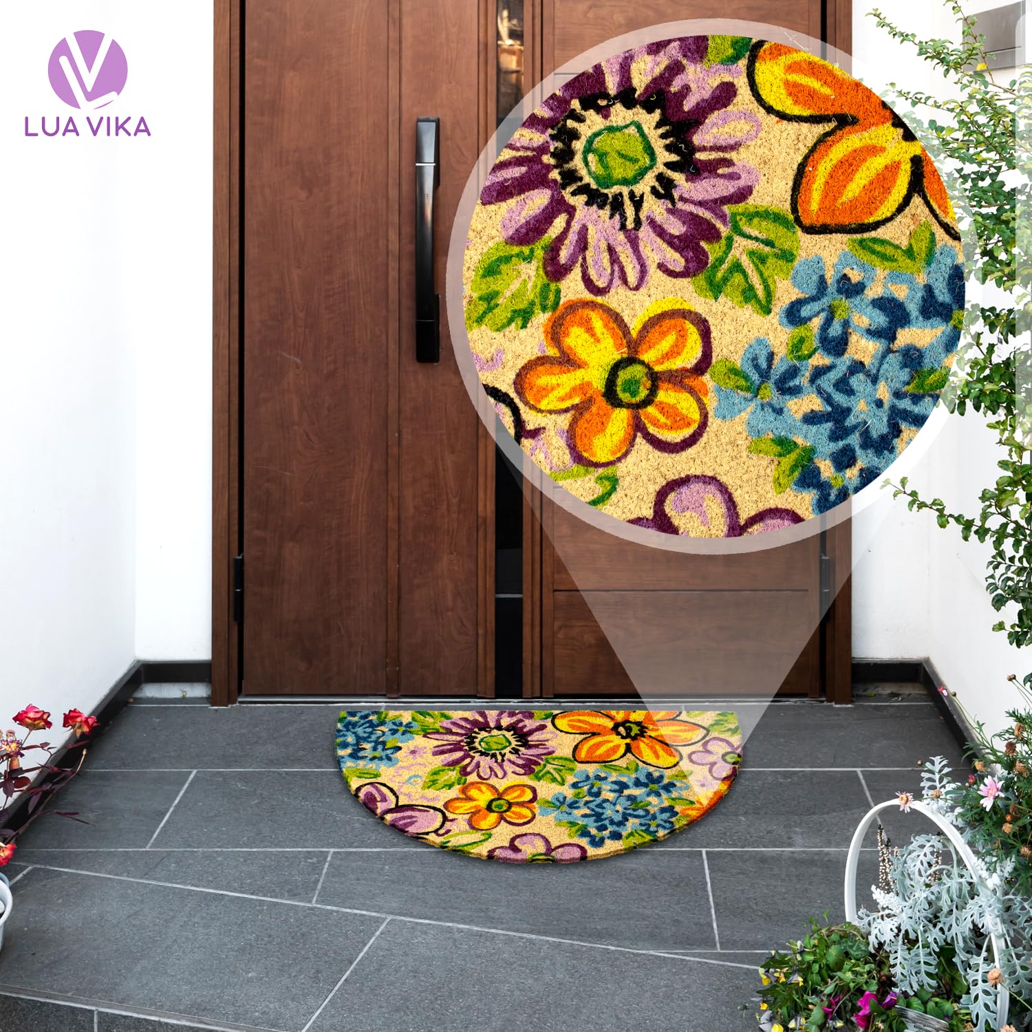 LUA VIKA dirt-trapping coir keeps floors cleaner.
