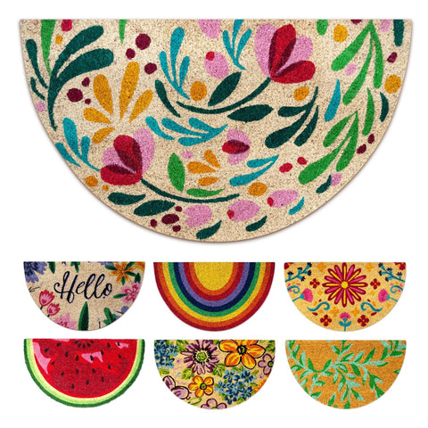 LUA VIKA Flora coir doormat outdoor half-circle 16x27-5 traps dirt at the entry