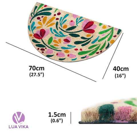 LUA VIKA Flora color-rich mat for outdoor entryways with non-slip backing
