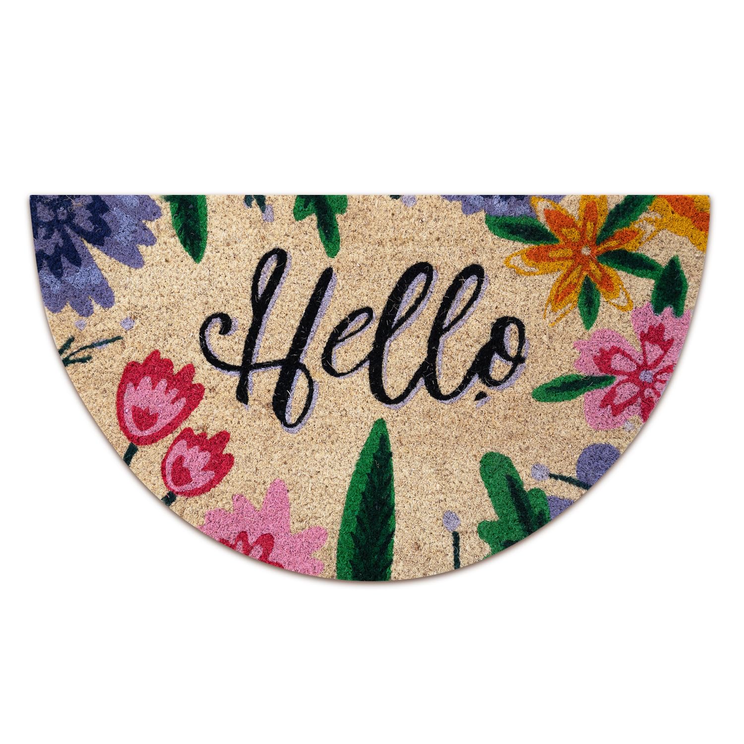 Lua Vika front door mat on outdoor terrace with non-slip backing.