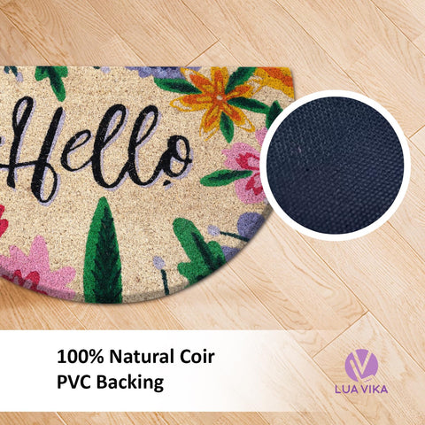 Non-slip PVC backing on Lua Vika mat keeps it in place.