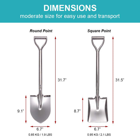 LUBAN full-length shovel shown for comfortable garden use.