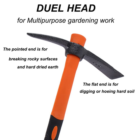 LUBAN mattock hoe 15-inch length for easy handling.