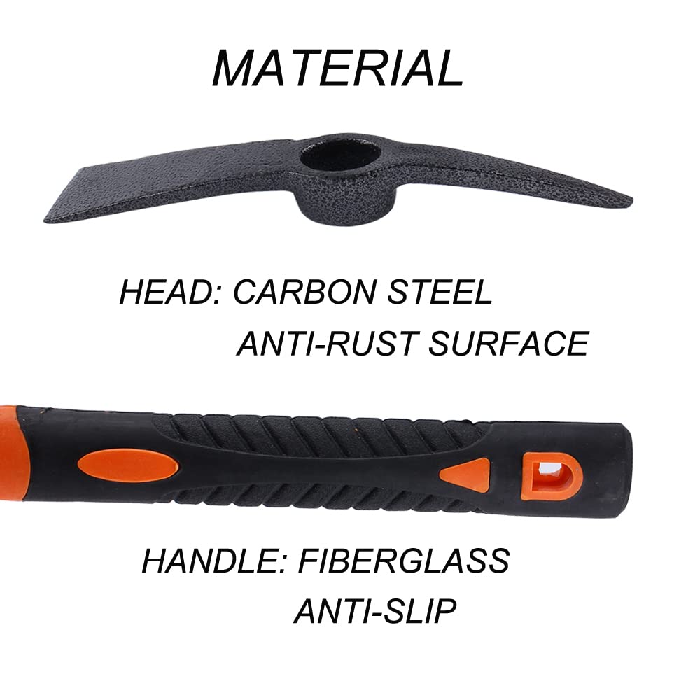 LUBAN mattock hoe one-piece forged head for durability.
