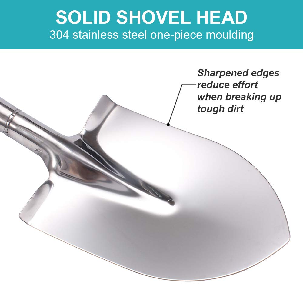 LUBAN round-point blade penetrates hard soil in a yard setting.