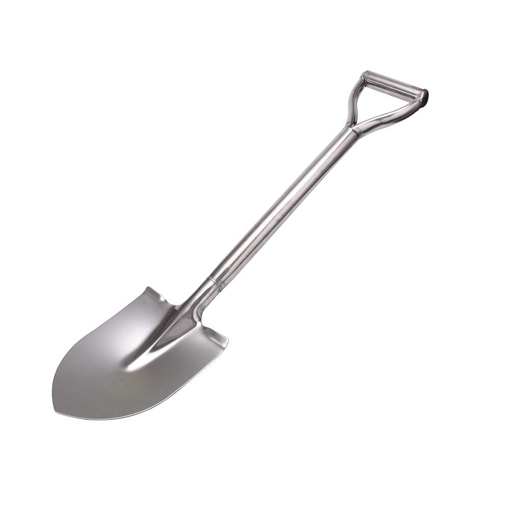 LUBAN short garden shovel with round point and D-handle for precise digging.