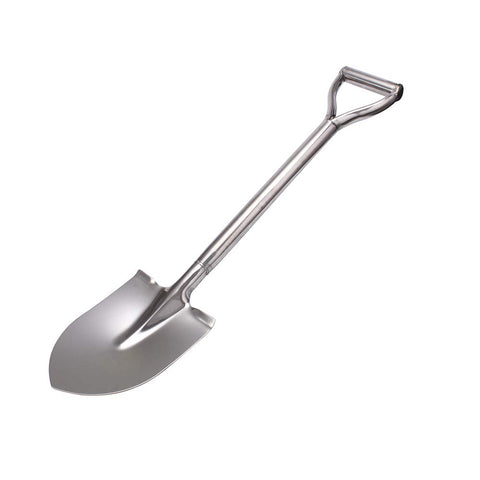 LUBAN short garden shovel with round point and D-handle for precise digging.