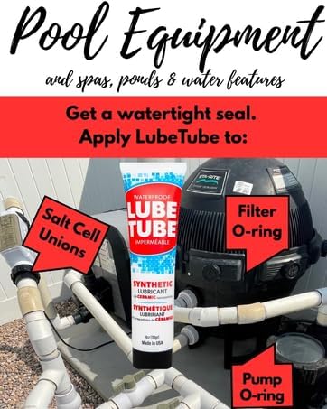 LubeTube applied to pool equipment to prevent leaks and maintain seal integrity
