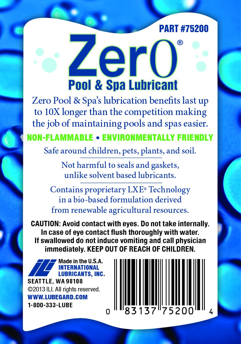 Lubegard Zer0 product on O-rings improves seal performance in pools.