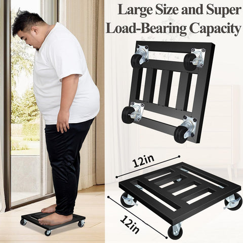LUBORN black-coated metal plant caddy withstands outdoor weather.