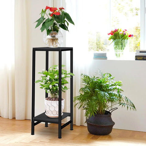 LUBORN heavy-duty metal frame keeps tall plants secure on any surface.