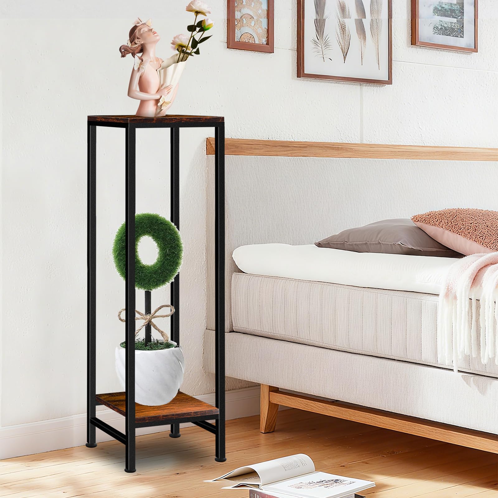 LUBORN indoor-outdoor plant stand suits living rooms, decks, and gardens.