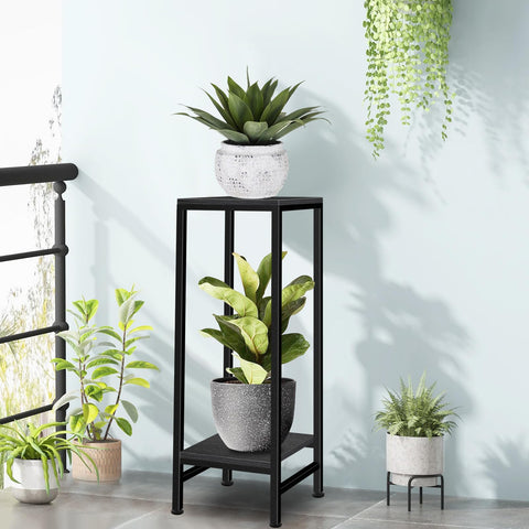 LUBORN metal pedestal provides stable support for heavy pots.