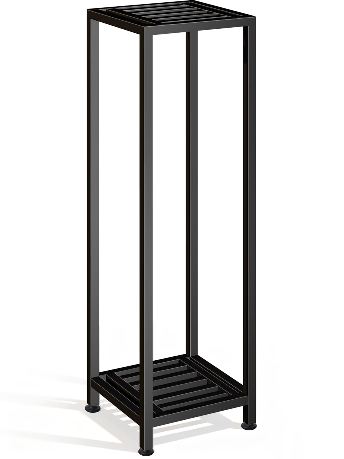 LUBORN 41-inch plant stand front view highlighting sturdy two-tier design for sunlit plants.