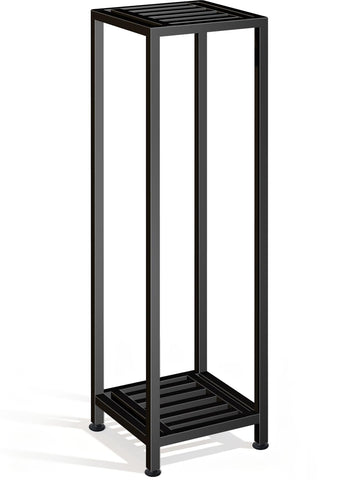 LUBORN 41-inch plant stand front view highlighting sturdy two-tier design for sunlit plants.