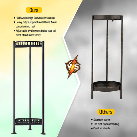 LUBORN plant stand adjustable feet keep floors safe and level.