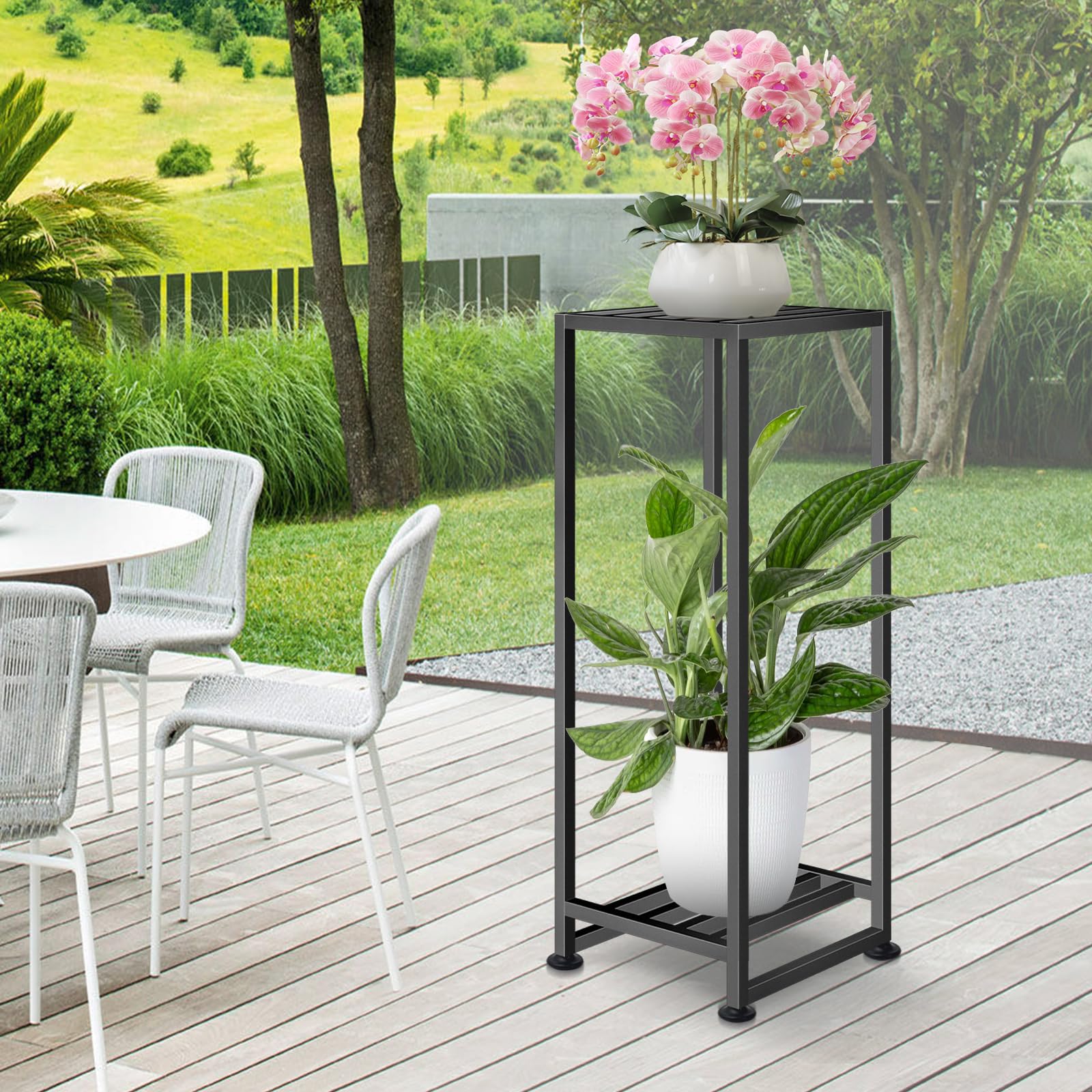 LUBORN plant stand heavy-duty assembly image emphasizes 200-lb load capacity