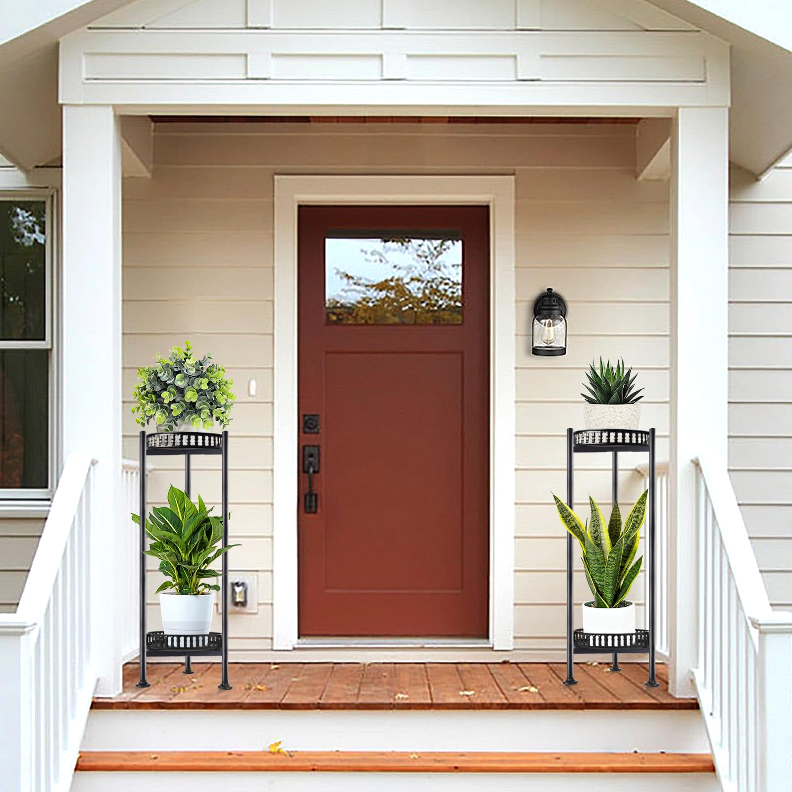 LUBORN plant stand heavy-duty metal frame for outdoor use.