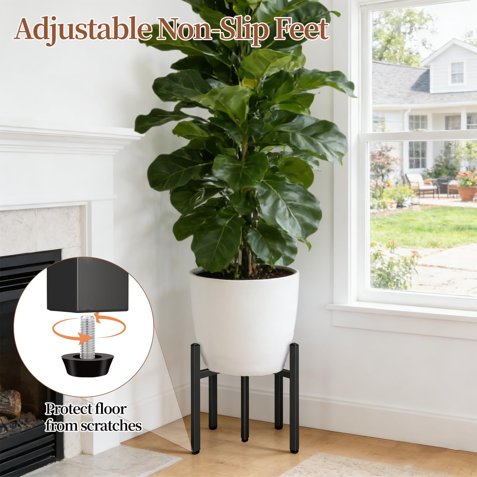 LUBORN plant stand supports large pots up to 20 inches for olive trees and succulents