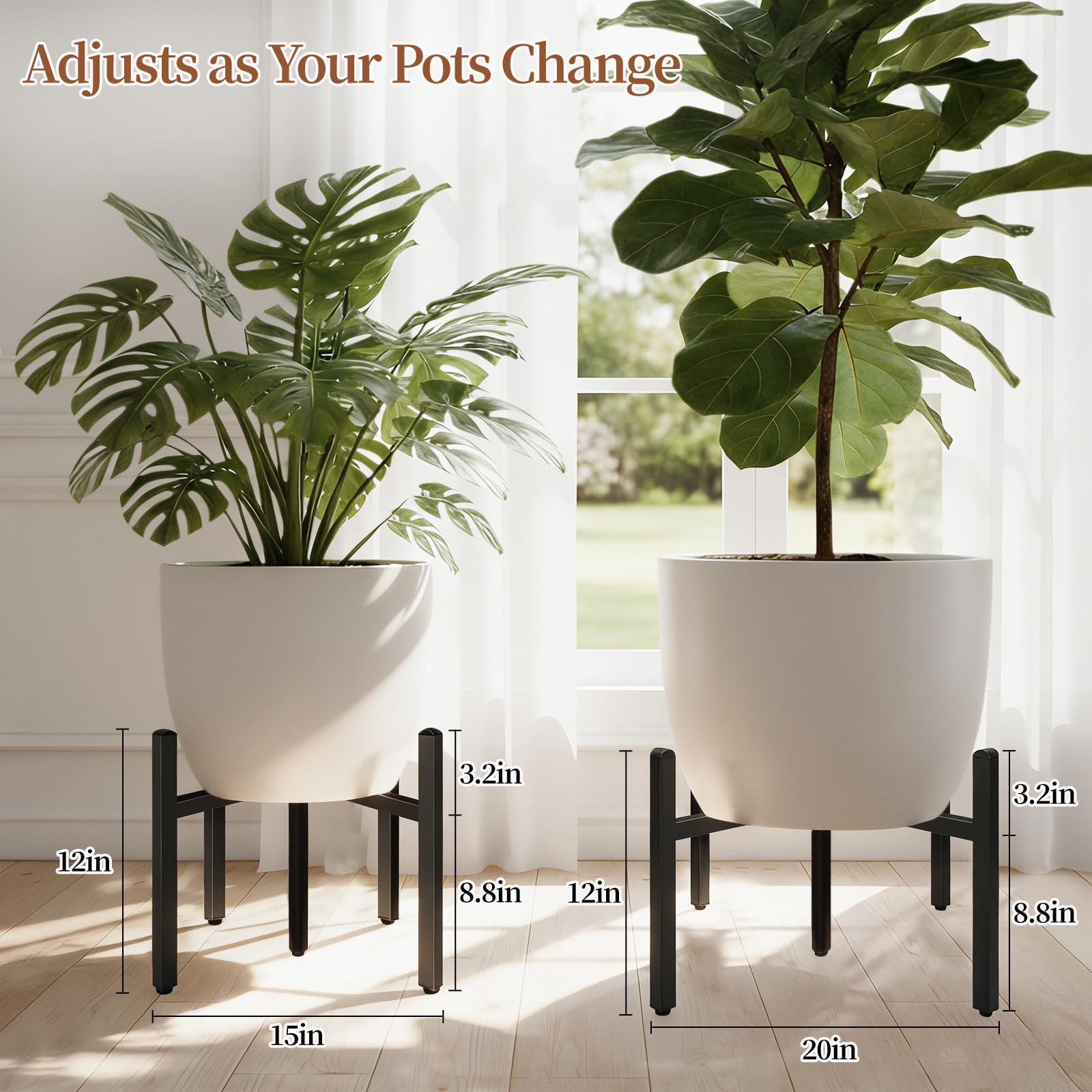 LUBORN plant stand in a modern living room corner