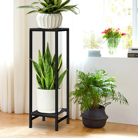 LUBORN two-tier display elevates plants for better sun exposure.