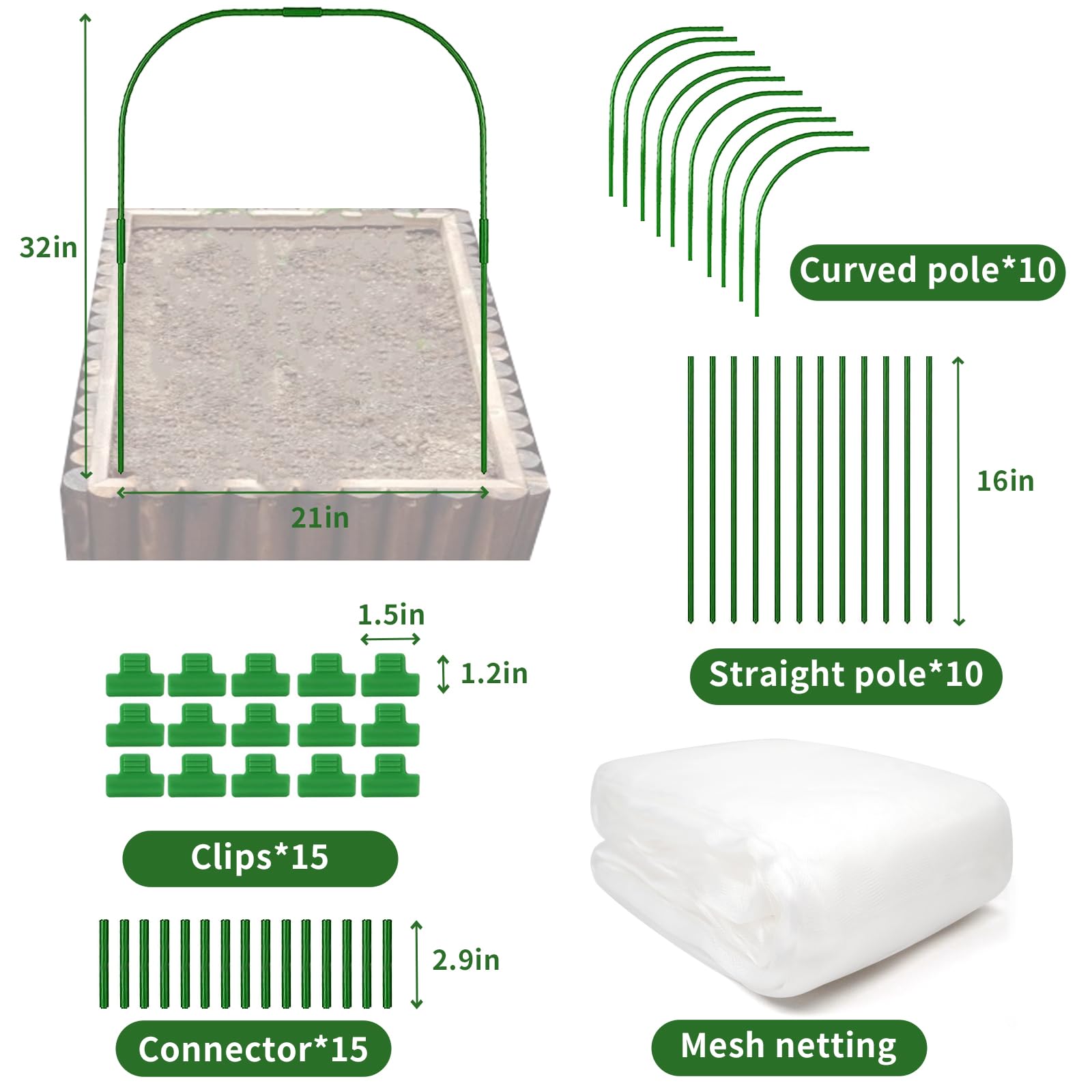 Luborn row cover draped over bed demonstrates quick protection setup.