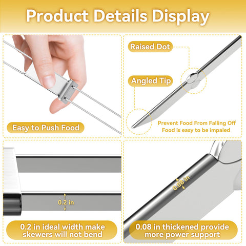 Lucalda flat dual blades prevent skewers from spinning.