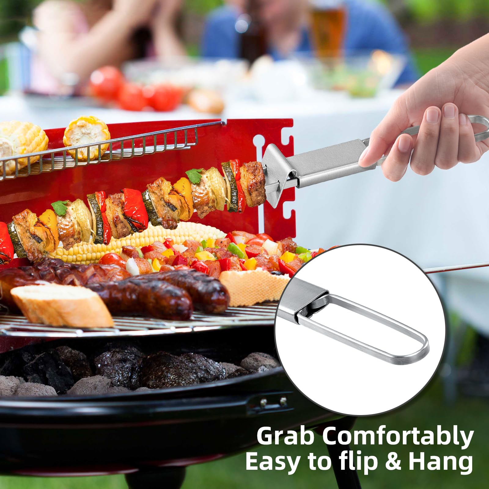 Lucalda professional-grade 17-inch skewers for versatile grilling.