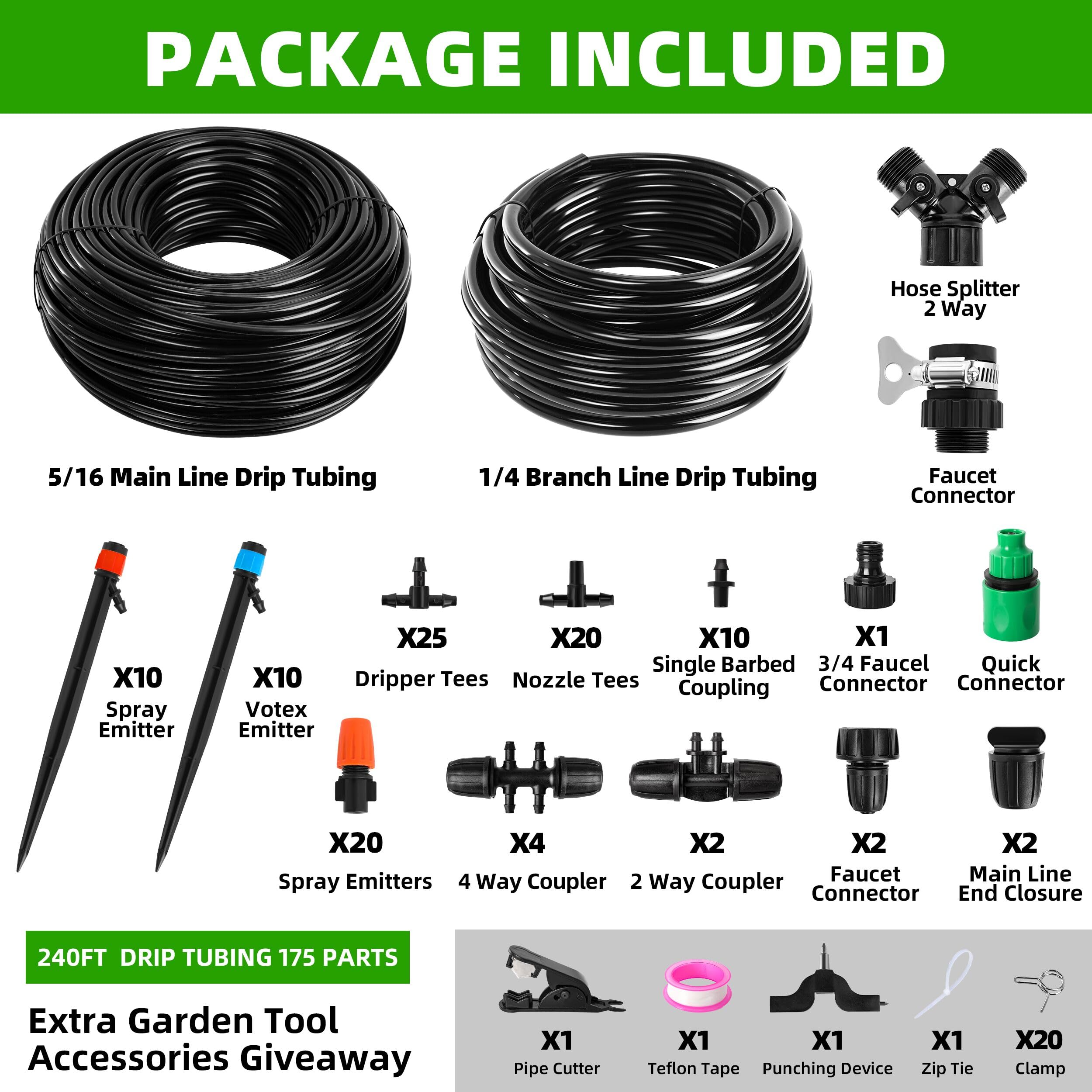 lucdnc 7inch emitter: wider spray coverage for evenly watered beds