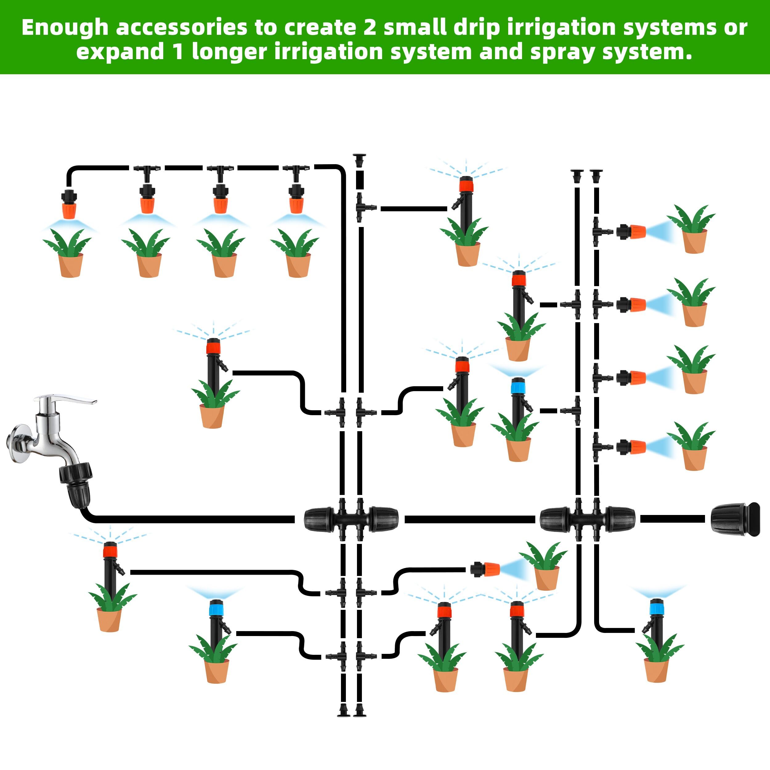 lucdnc 240ft diy drip kit branch line 1-4: flexible distribution from a single source