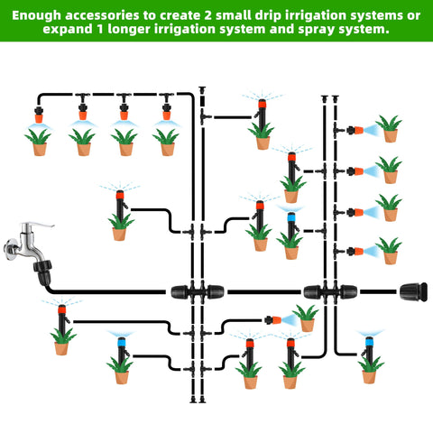 lucdnc 240ft diy drip kit branch line 1-4: flexible distribution from a single source